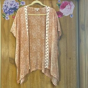 LOFT Paisley Shrug Sweater Shawl Tunic Long